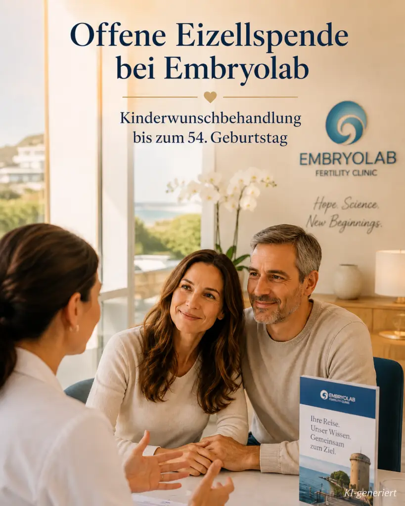 Beratungsgespräch in der Kinderwunschklinik Embryolab zum Thema offene Eizellspende und Kinderwunschbehandlung bis zum 54. Geburtstag.