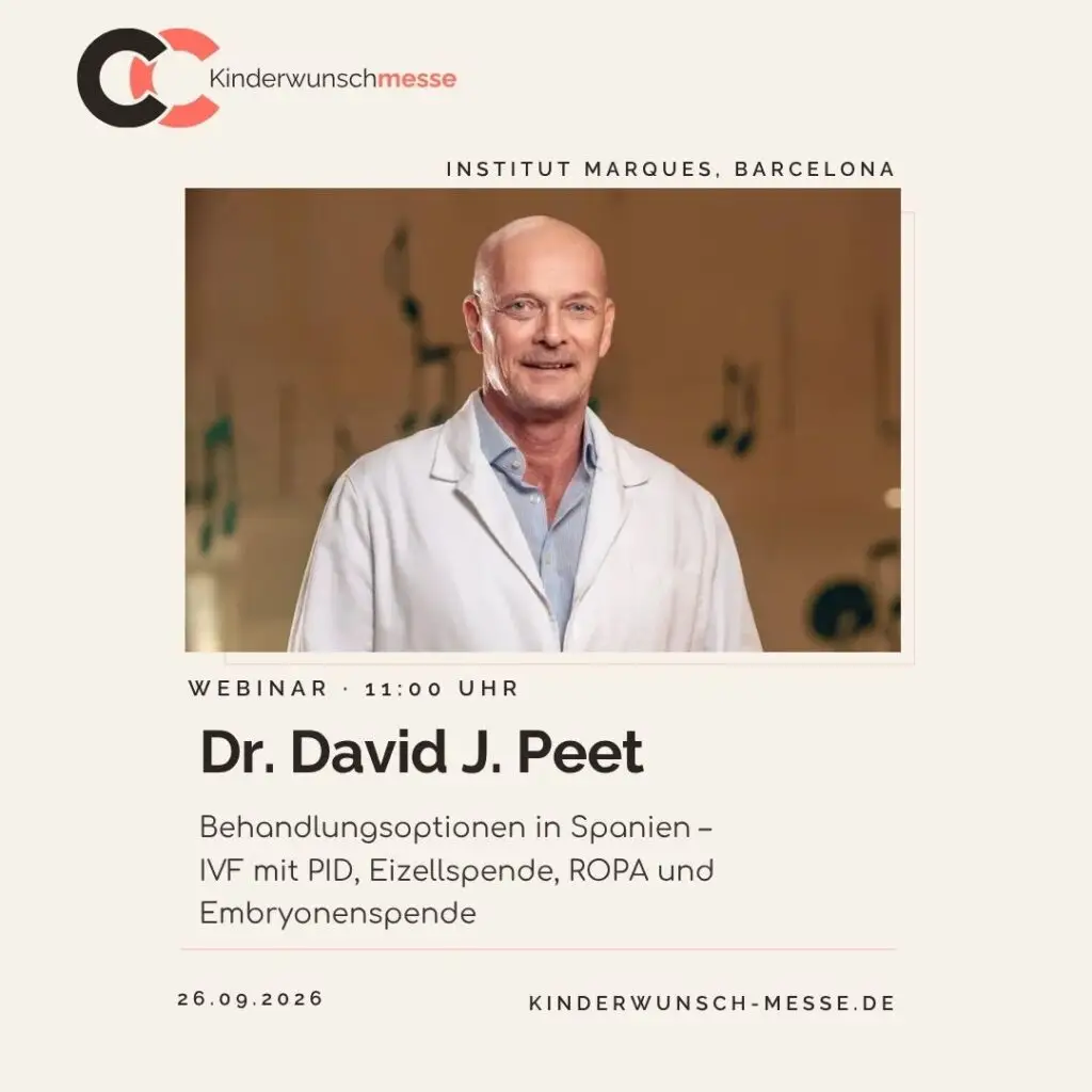 Dr. David J. Peet – Webinar zu IVF, PID, Eizellspende, ROPA und Embryonenspende in Spanien
